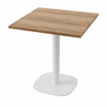 Table carrée en chêne et pieds blancs 70x70 cm