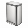 Poubelle de tri sélectif en acier inoxydable 60L argent