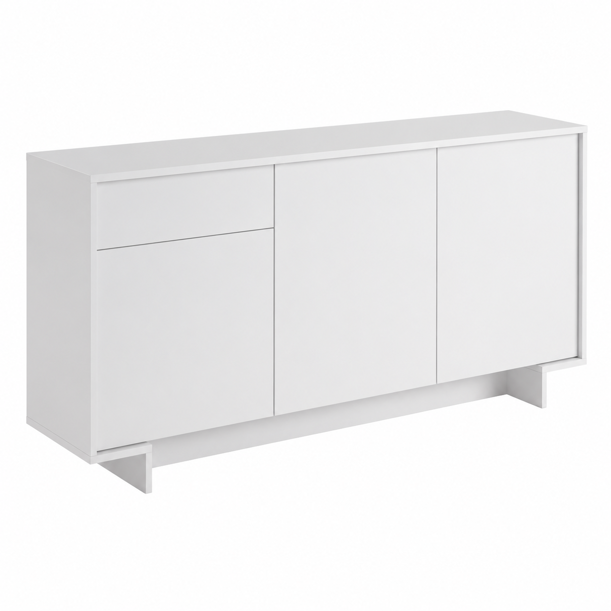 Buffet de Salon Moderne avec Portes et Tiroir, Blanc