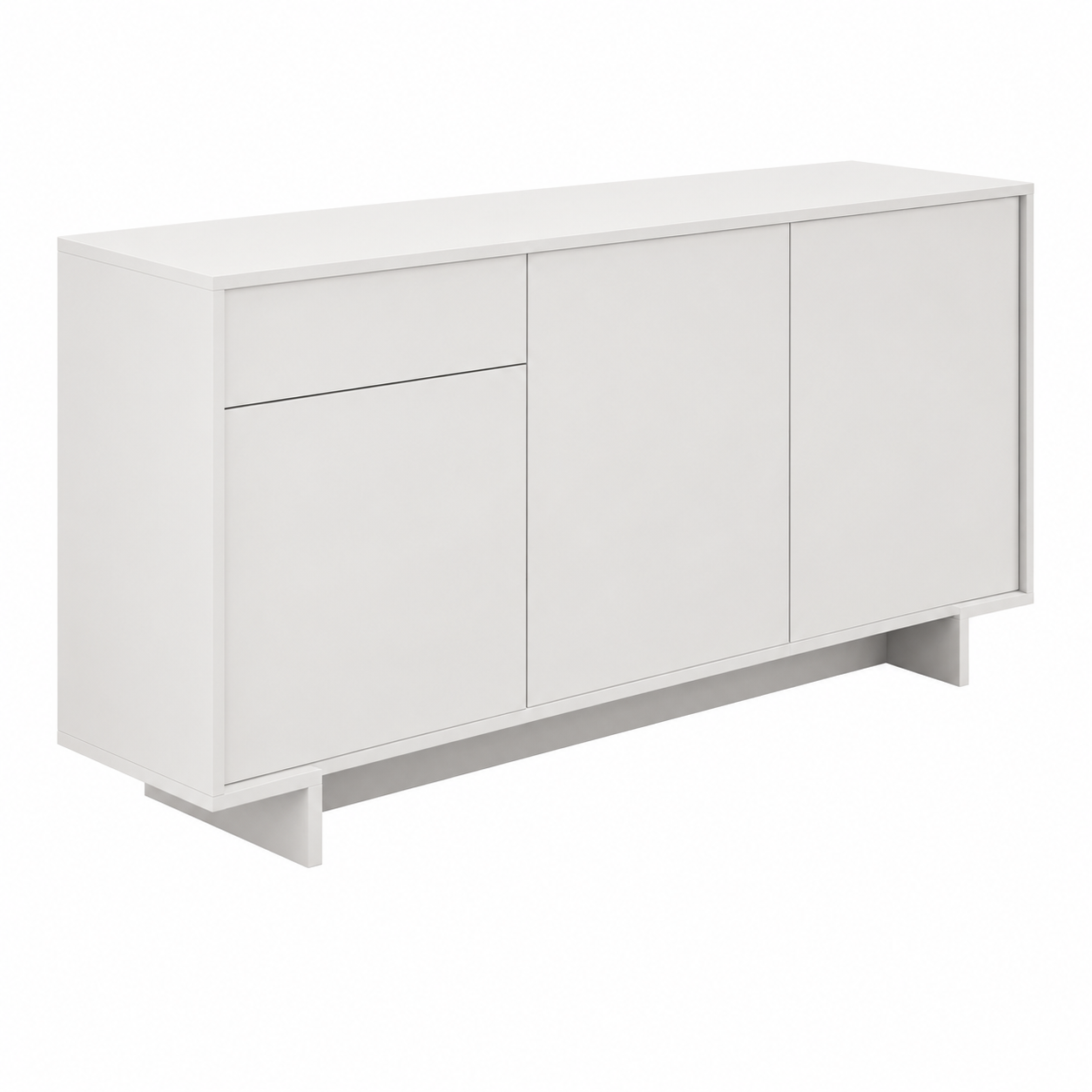 Buffet de Salon Moderne avec Portes et Tiroir, Blanc