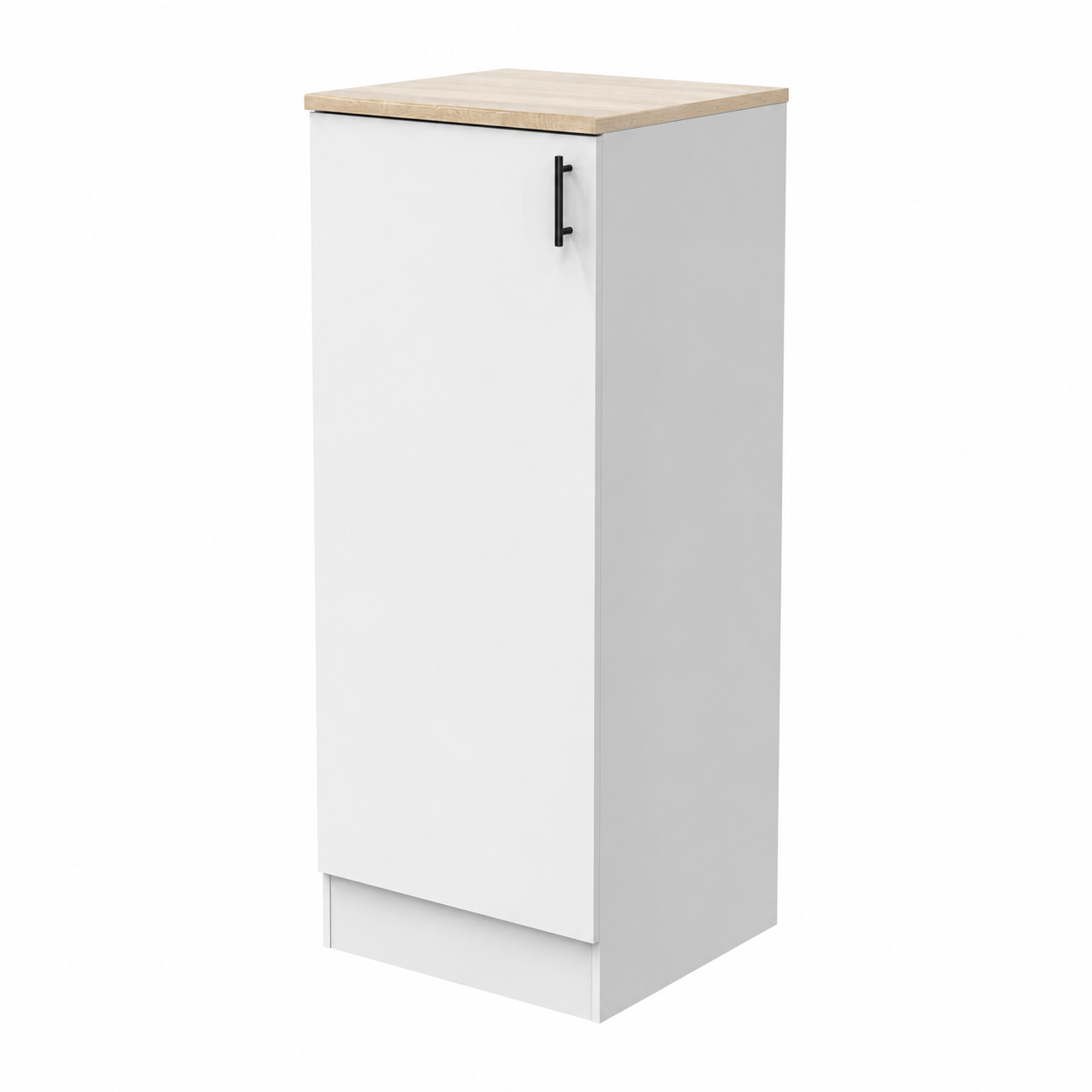Armoire de cuisine haute avec porte, blanc et chêne canadien, 148x60x60 cm