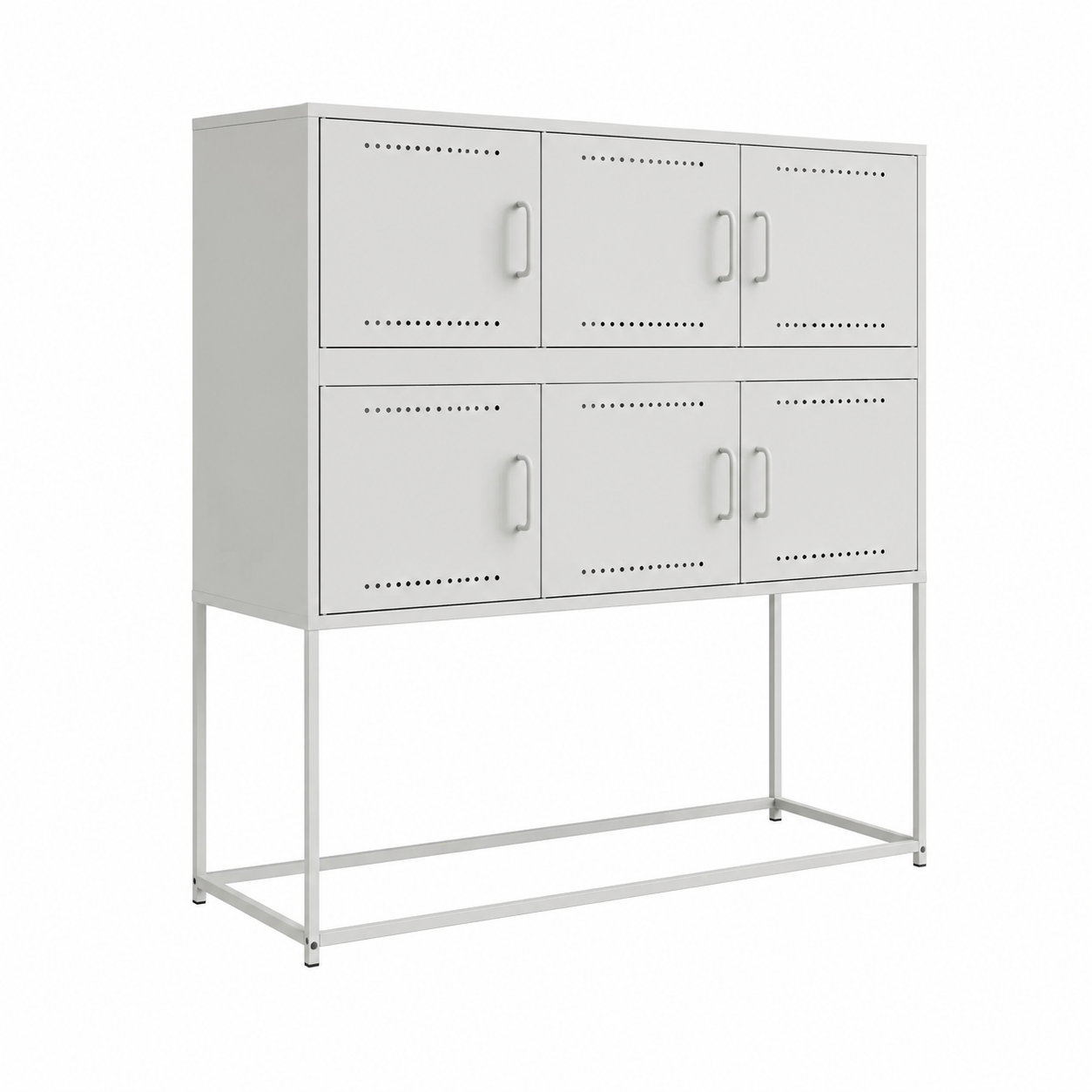 Enfilade en acier blanc 100,5x39x107 cm