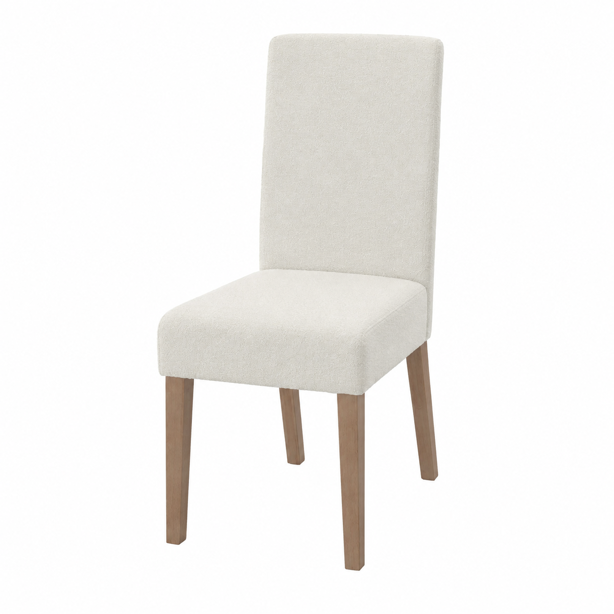 Lot de 4 chaises de salle à manger confortables en tissu bouclé crème