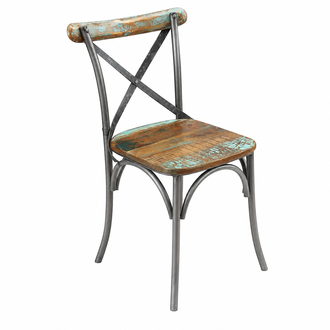 Lot de 6 chaises de salle à manger en bois massif recyclé