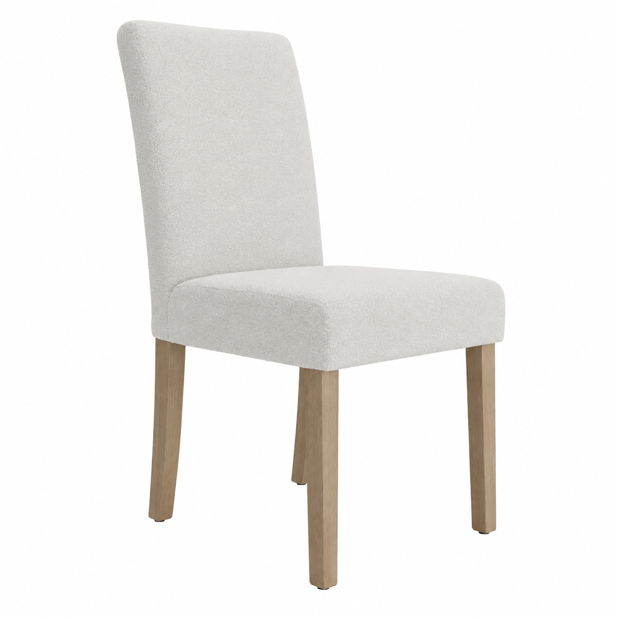 Lot de 4 chaises de salle à manger confortables en tissu bouclé crème