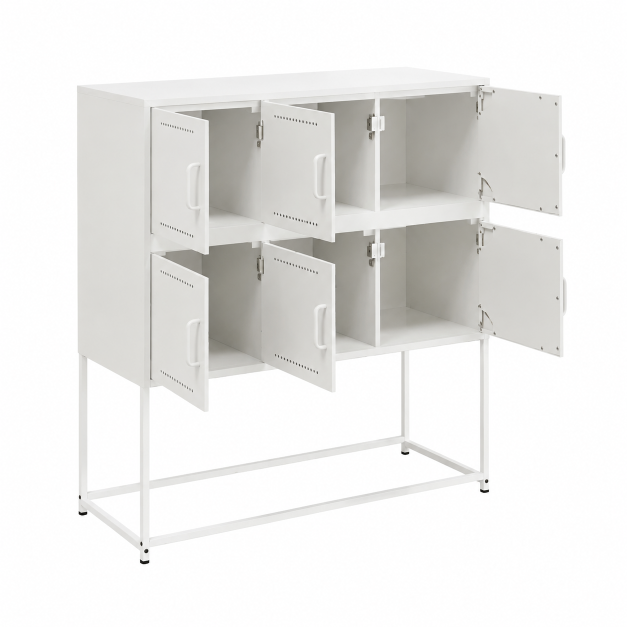 Enfilade en acier blanc 100,5x39x107 cm