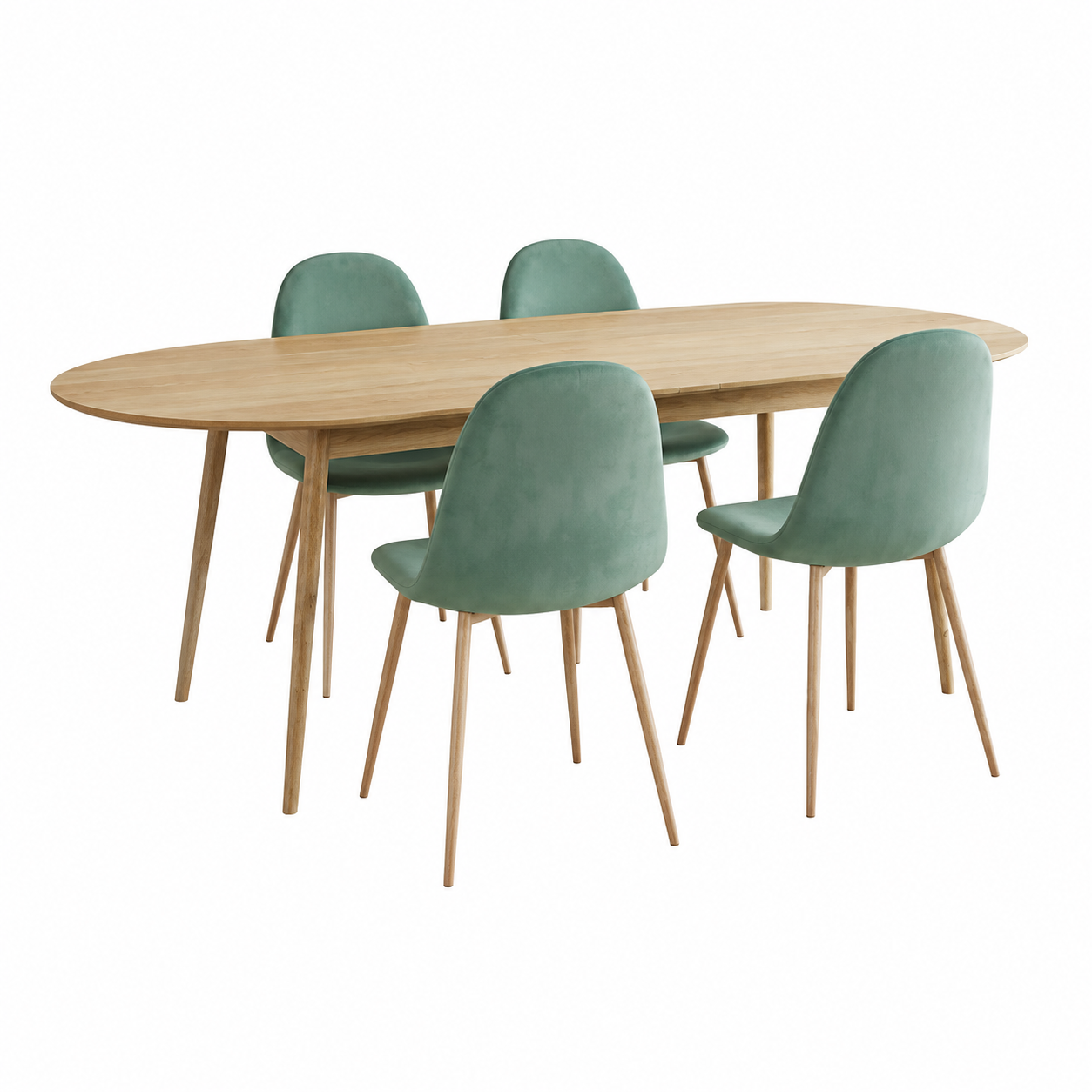 Lot de 2 chaises en velours couleur verte