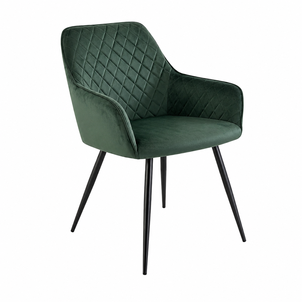 Lot de 2 chaises de salle à manger en velours vert