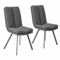 Lot de 2 chaises grises avec coussin confortable