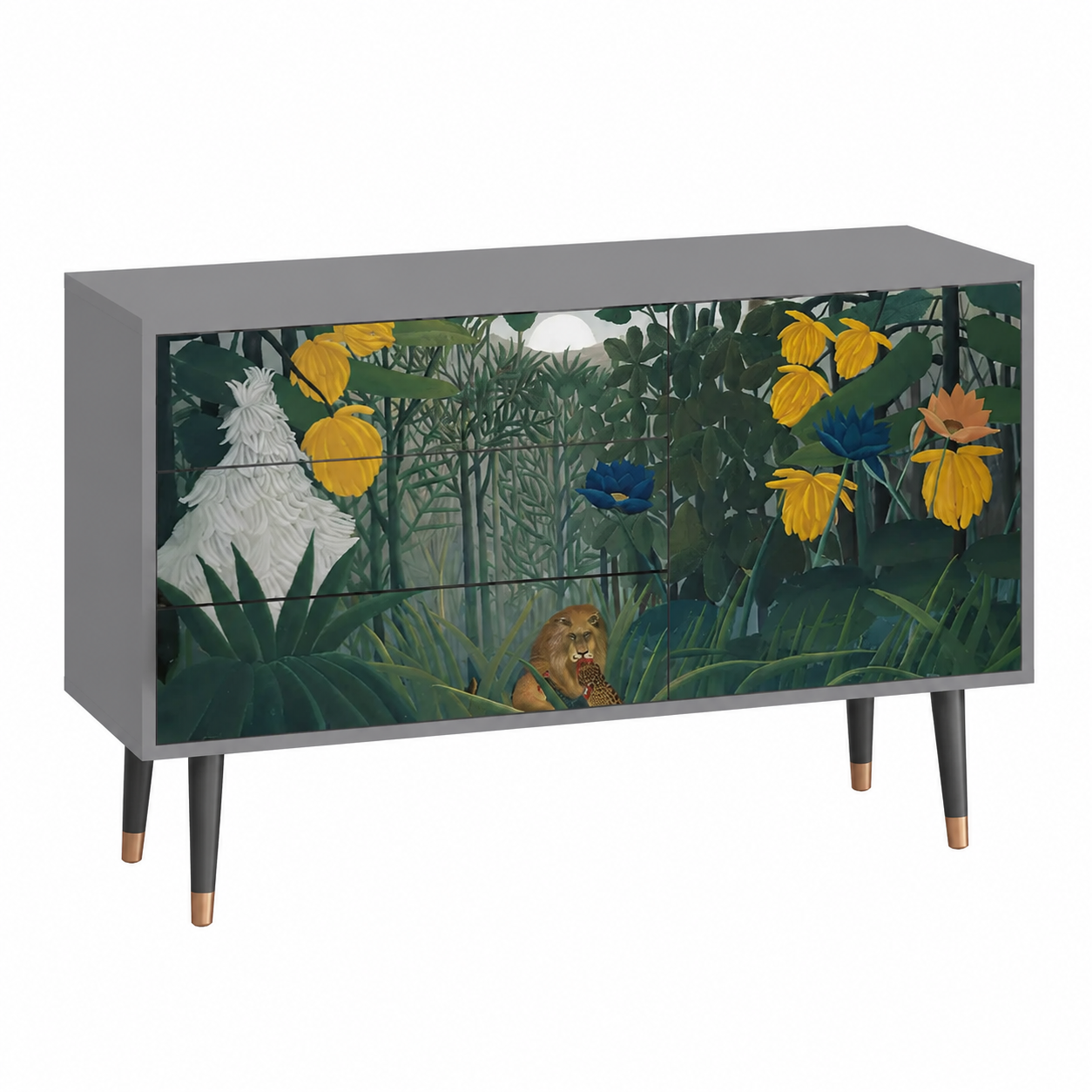 Buffet moderne en gris - 115 x 84 x 41 cm