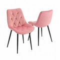 Chaises de Salle à Manger en Velours - Lot de 2 - Couleur Rose