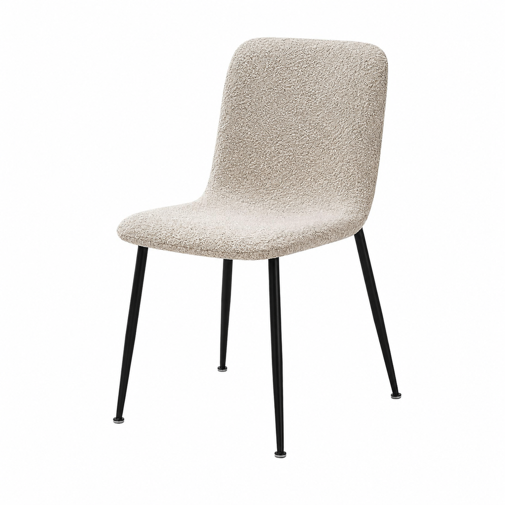 Chaise Confortable en Tissu Bouclé Beige