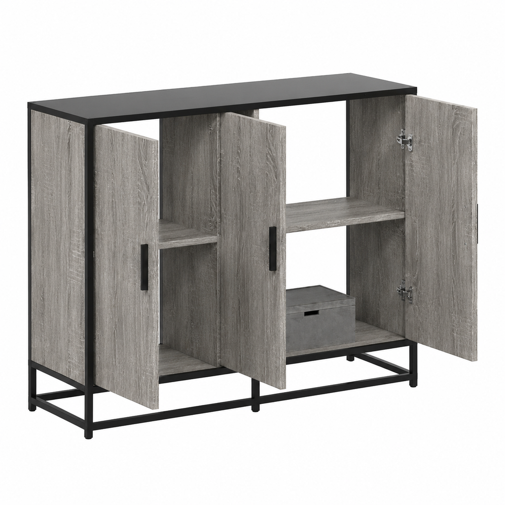 Buffet moderne gris sonoma en bois 94x35x76 cm