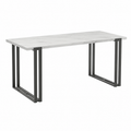 Table à manger extensible en marbre blanc, 160x220 cm