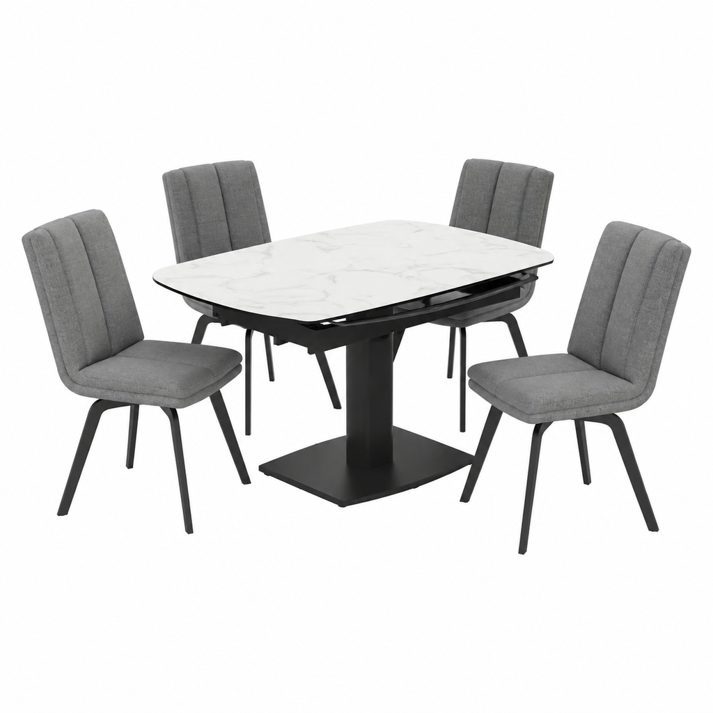 Lot de 2 chaises grises avec coussin confortable