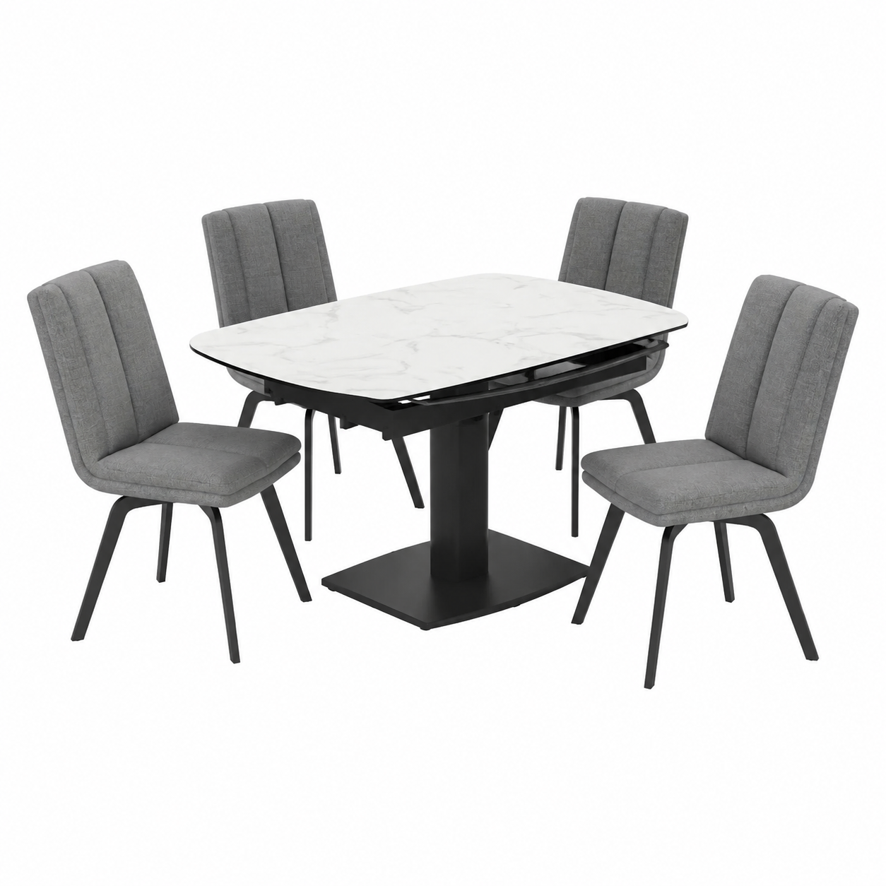 Lot de 2 chaises grises avec coussin confortable