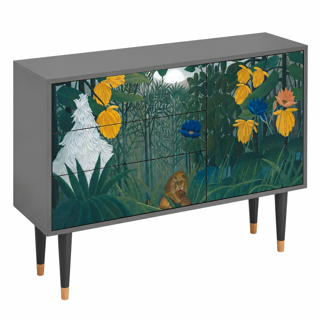 Buffet moderne en gris - 115 x 84 x 41 cm