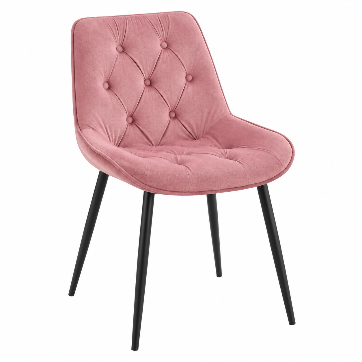 Chaises de Salle à Manger en Velours - Lot de 2 - Couleur Rose