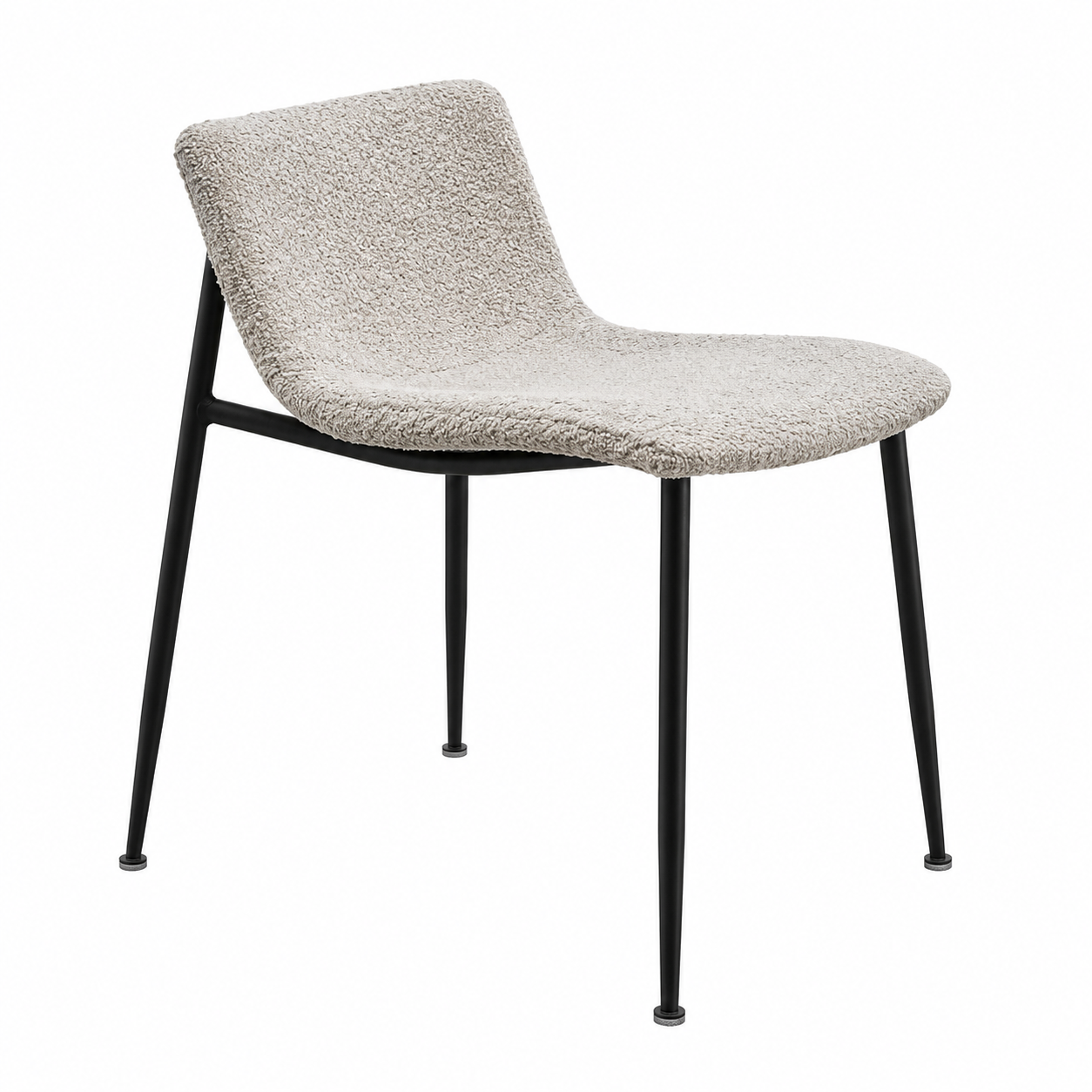 Chaise Confortable en Tissu Bouclé Beige
