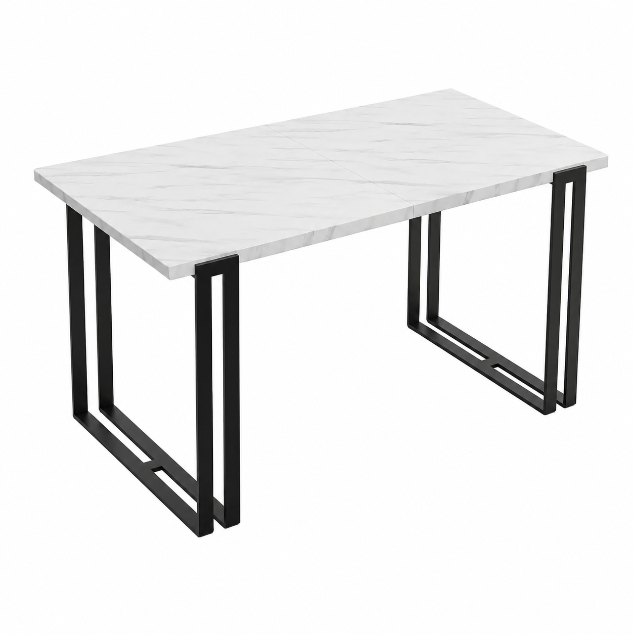 Table à manger extensible en marbre blanc, 160x220 cm