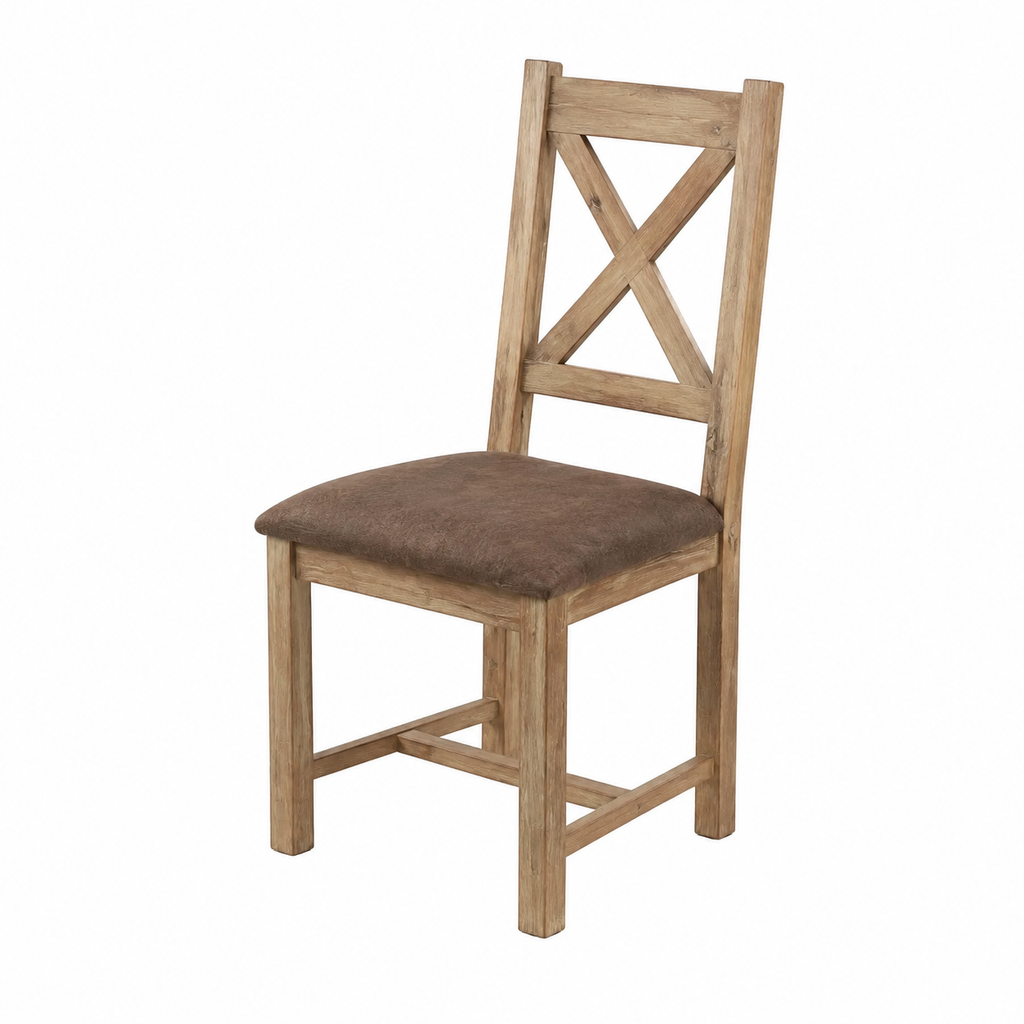 Chaise en bois de chêne avec assise en microfibre
