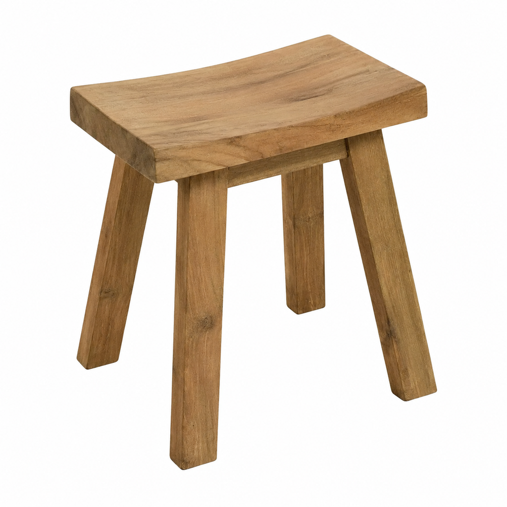 Tabouret en bois de teck recyclé 45 cm