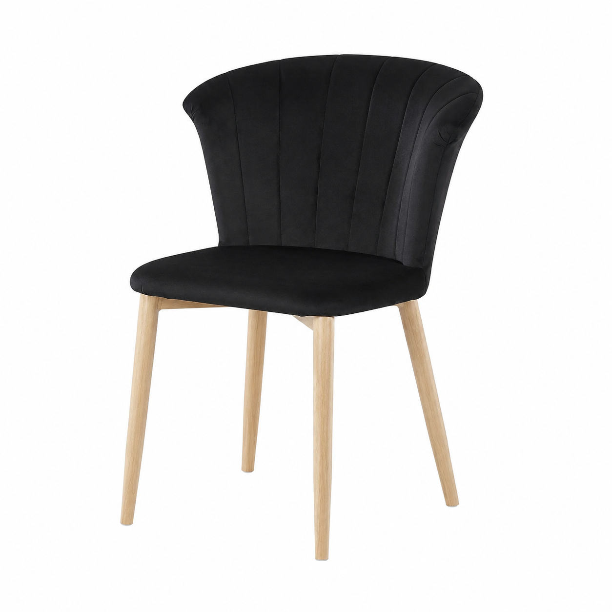 Lot de 2 chaises en velours vintage noir pour salon