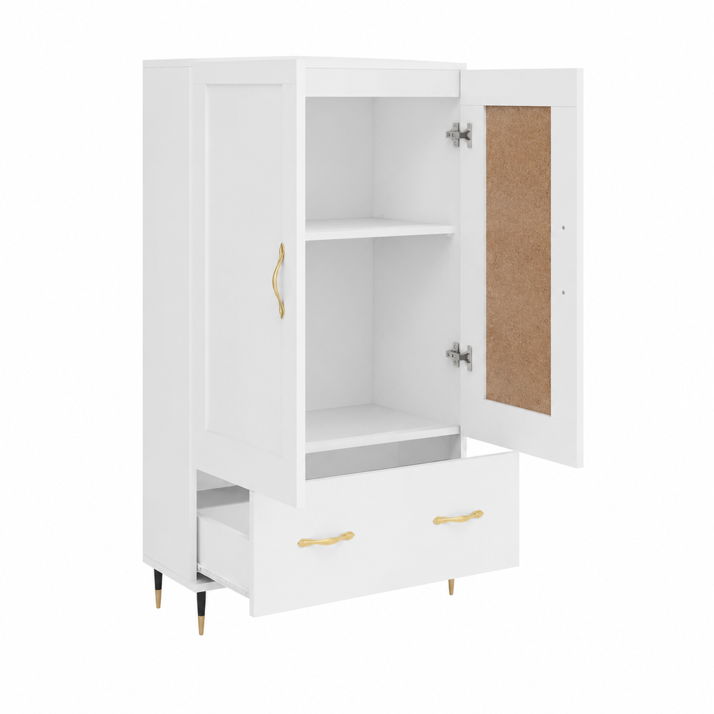 Grand buffet blanc en bois d'ingénierie 69,5x31x115 cm