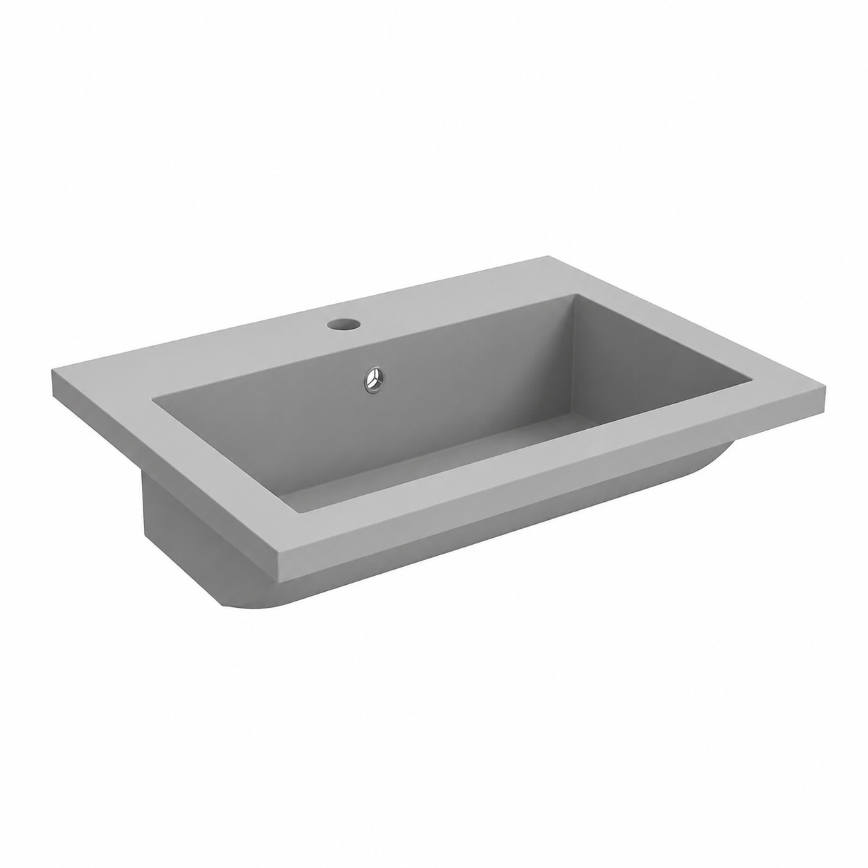 Évier de cuisine en granit gris 600 x 450 x 120 mm