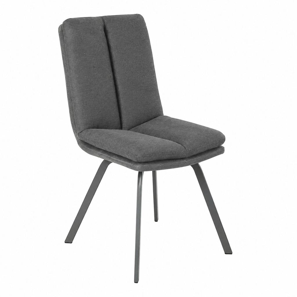 Lot de 2 chaises grises avec coussin confortable