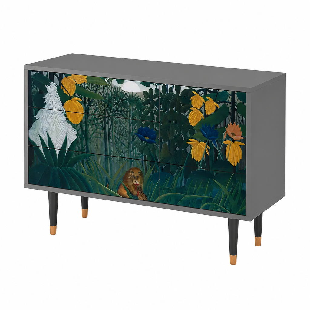 Buffet moderne en gris - 115 x 84 x 41 cm