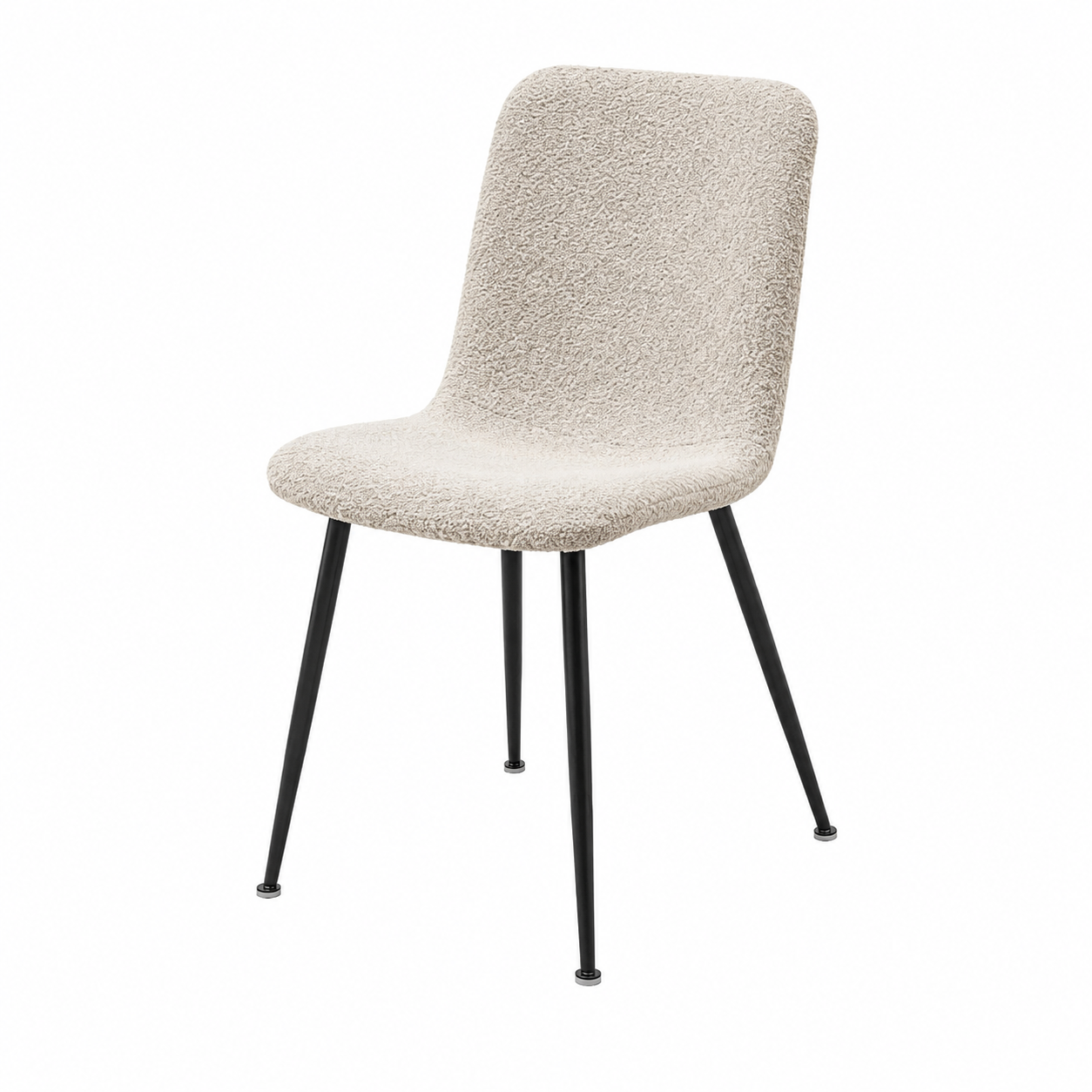 Chaise Confortable en Tissu Bouclé Beige