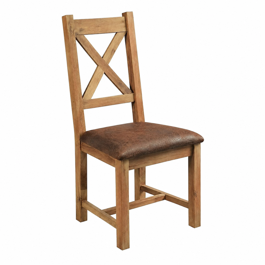 Chaise en bois de chêne avec assise en microfibre