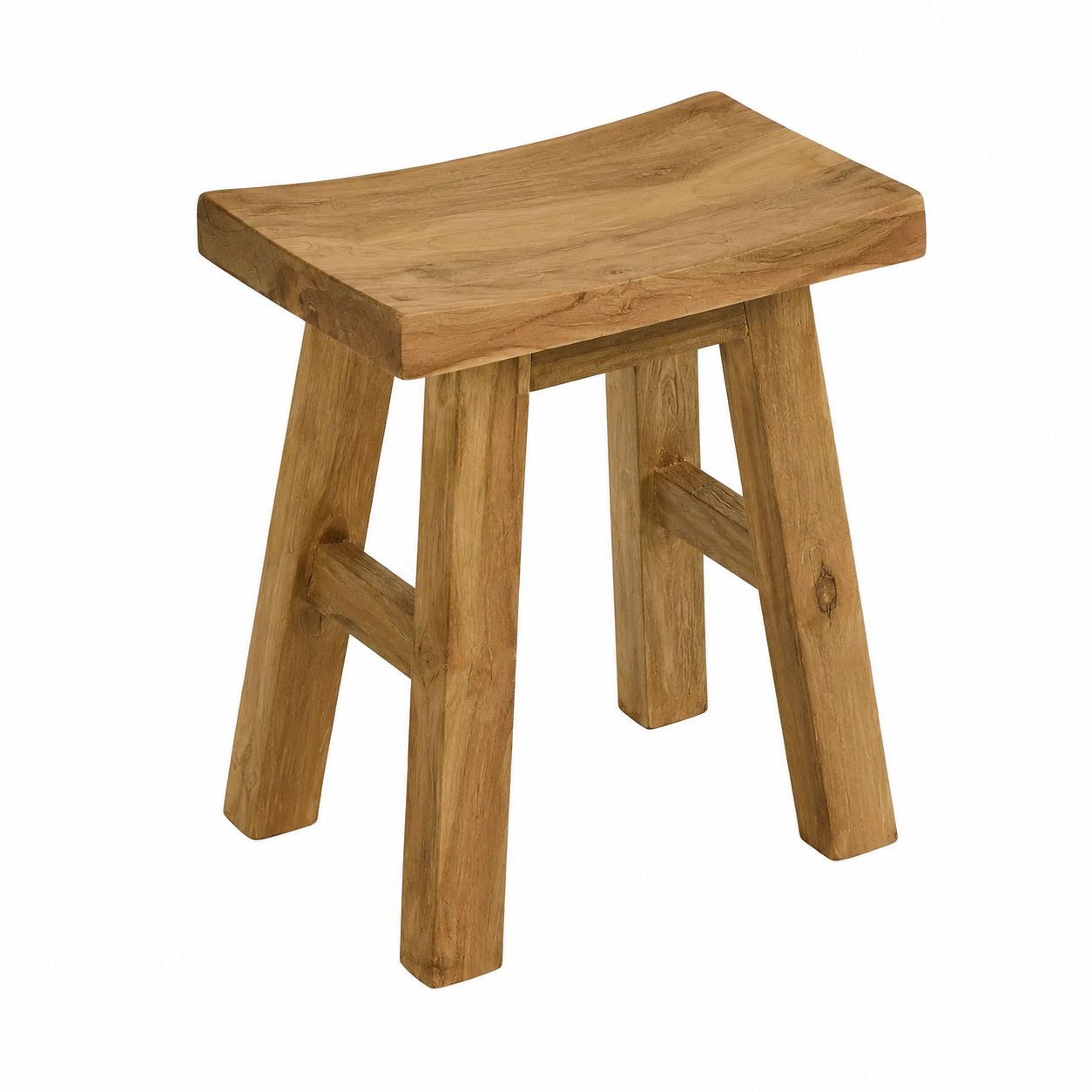 Tabouret en bois de teck recyclé 45 cm