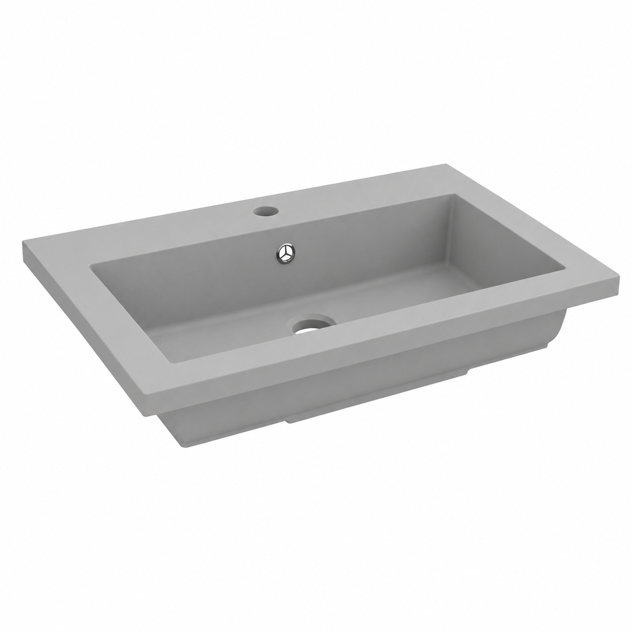 Évier de cuisine en granit gris 600 x 450 x 120 mm