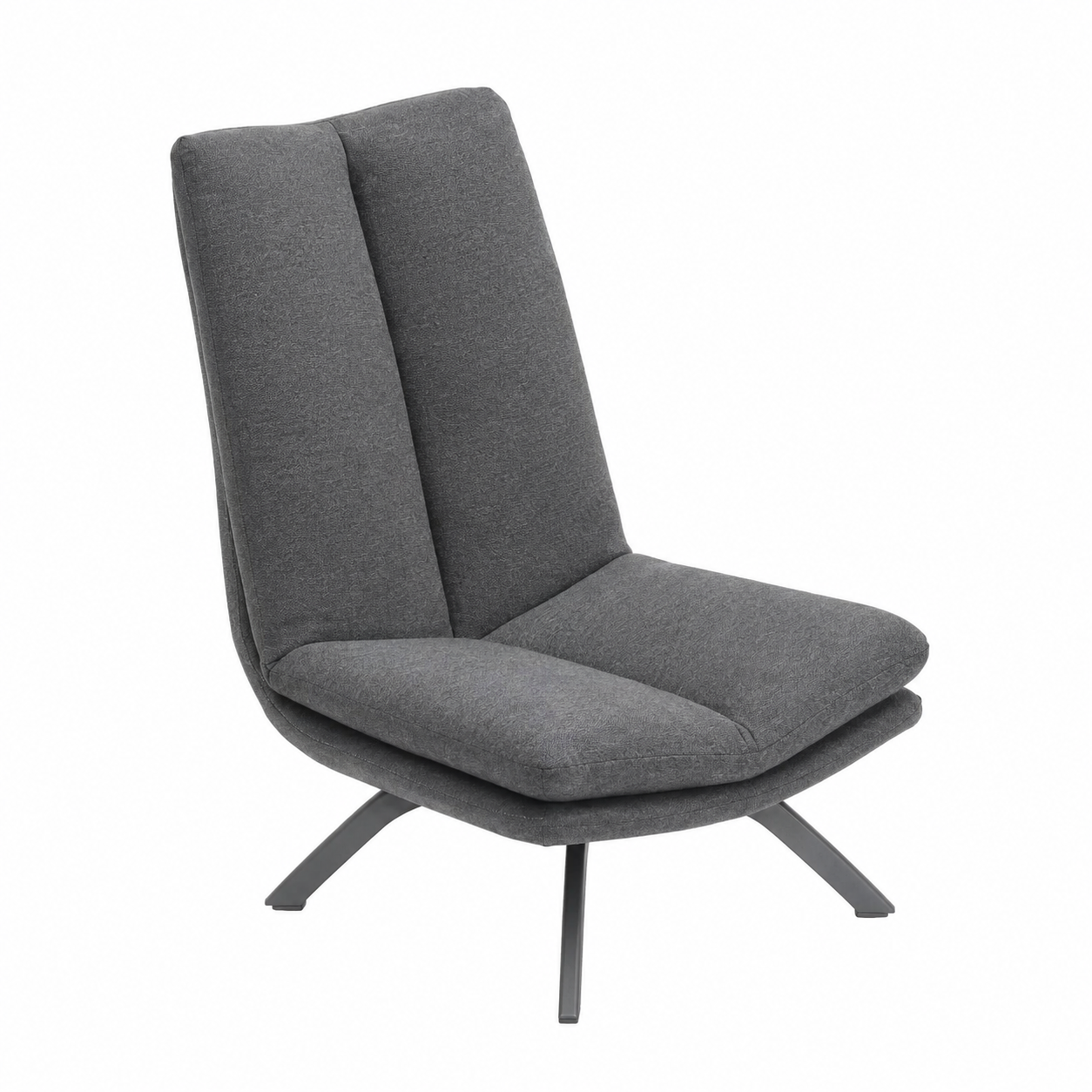 Lot de 2 chaises grises avec coussin confortable