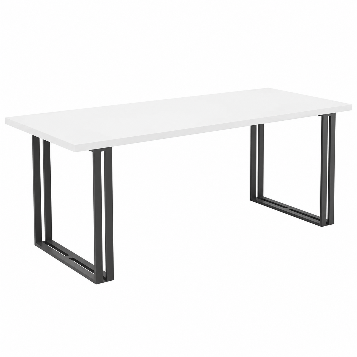 Table à manger extensible en marbre blanc, 160x220 cm