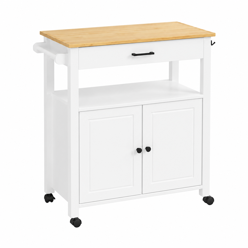 Chariot de cuisine en bois massif 84x40x90 cm