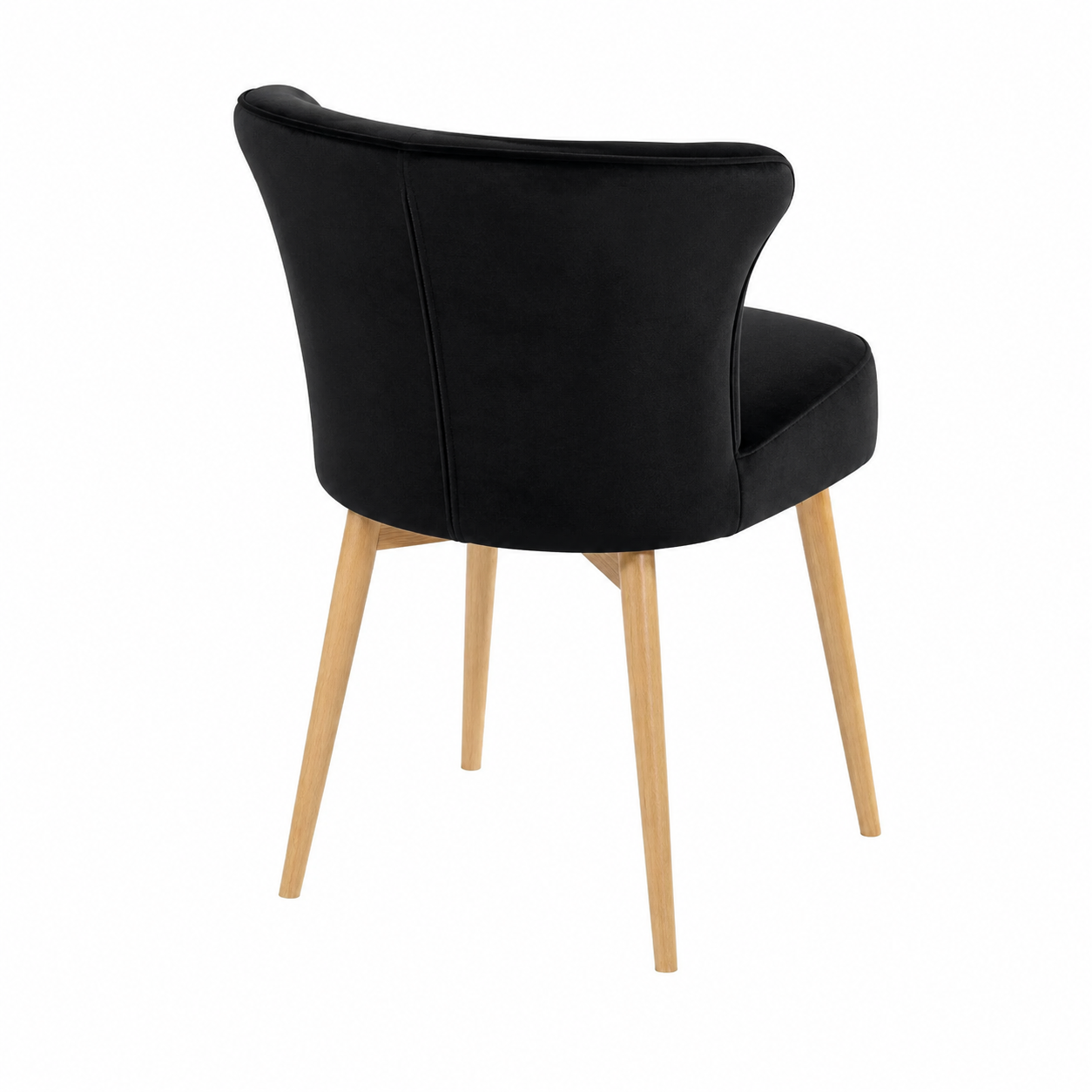 Lot de 2 chaises en velours vintage noir pour salon