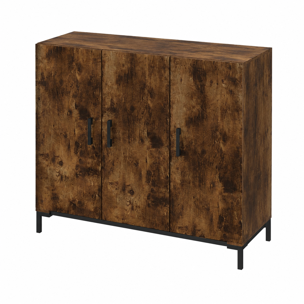 Buffet contemporain en chêne fumé 90x34x80 cm
