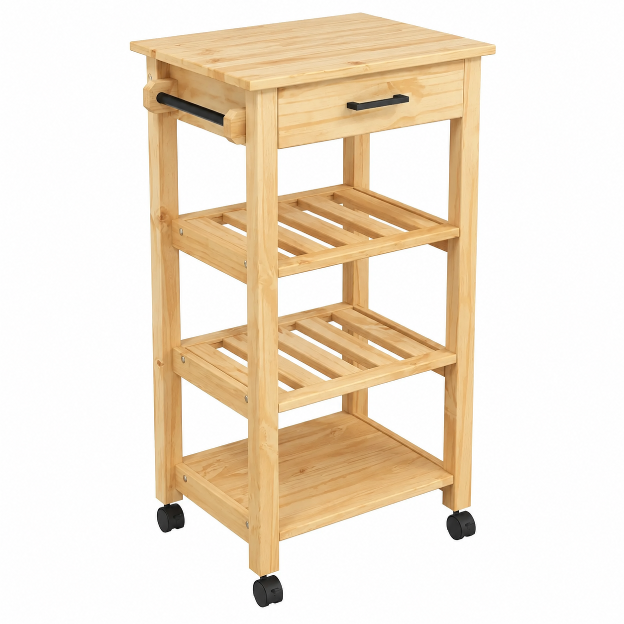 Chariot de cuisine en pin massif 48x40x90