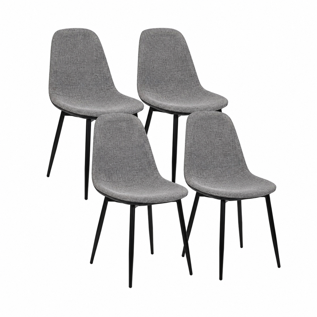 Ensemble de 4 chaises modernes grises et noires 85 cm