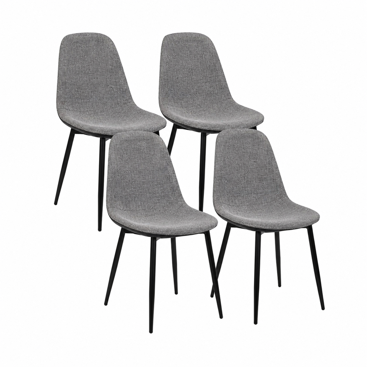 Ensemble de 4 chaises modernes grises et noires 85 cm