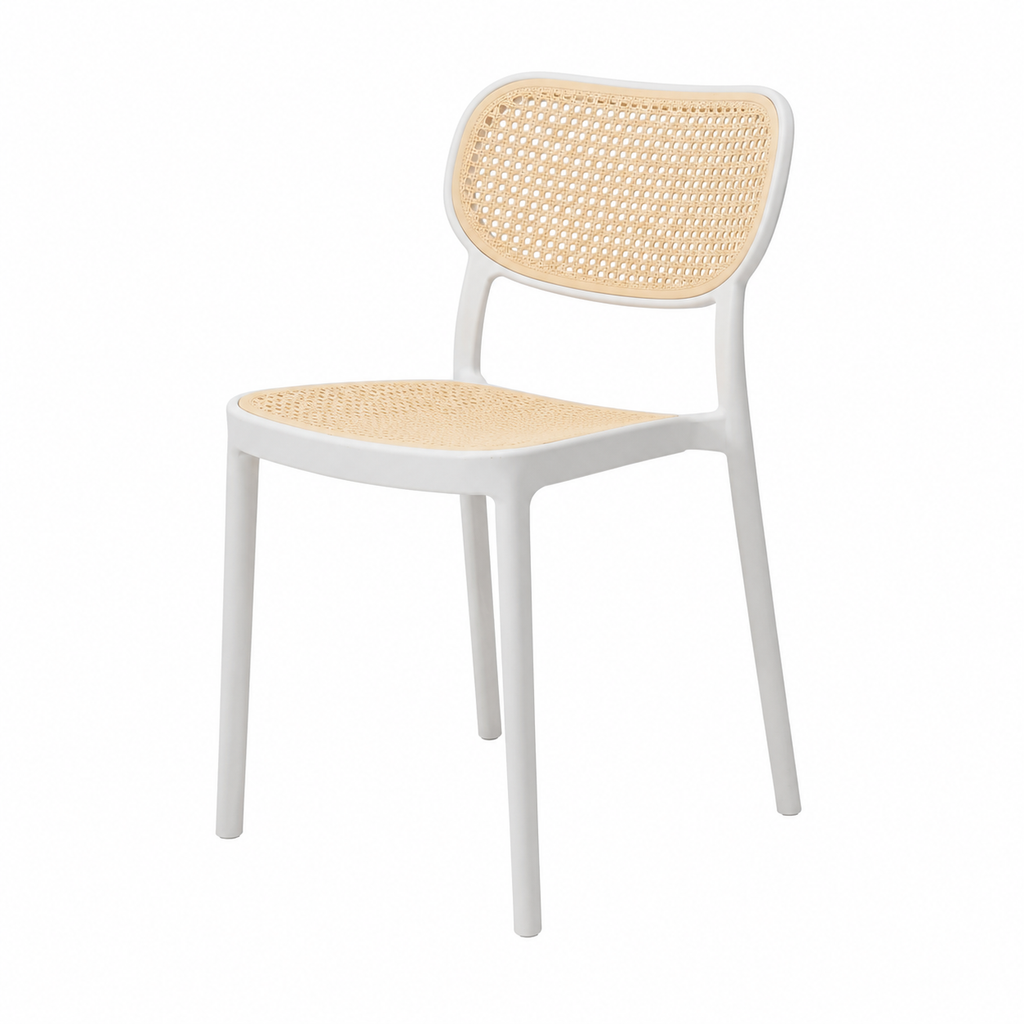 Chaise de salle à manger blanche vintage élégante