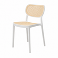 Chaise de salle à manger blanche vintage élégante