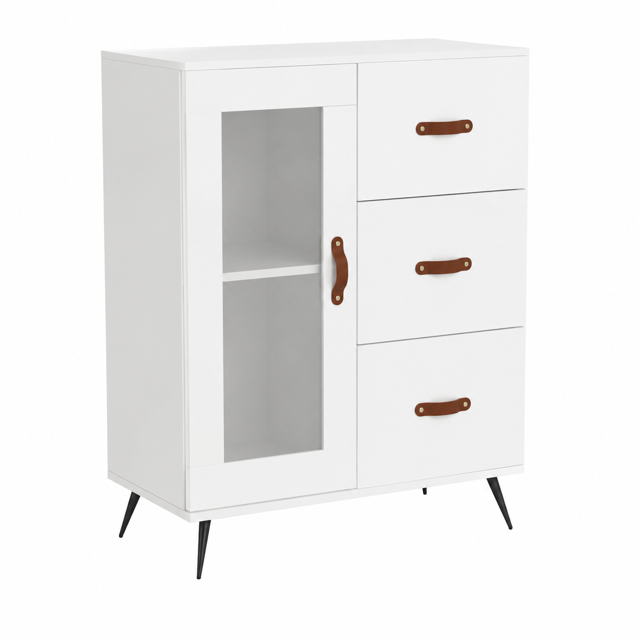Armoire en Bois Blanc avec Tiroirs 69.5 x 34 x 90 cm