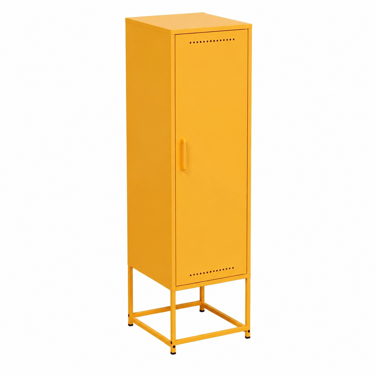 Armoire Commode Jaune avec Étagères, 36 x 39 x 123 cm