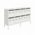 Buffet moderne blanc en acier 135x39x73,5 cm