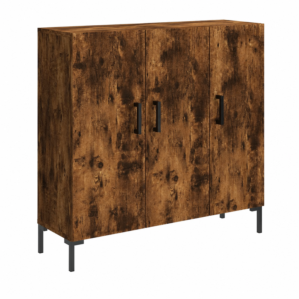 Buffet contemporain en chêne fumé 90x34x80 cm