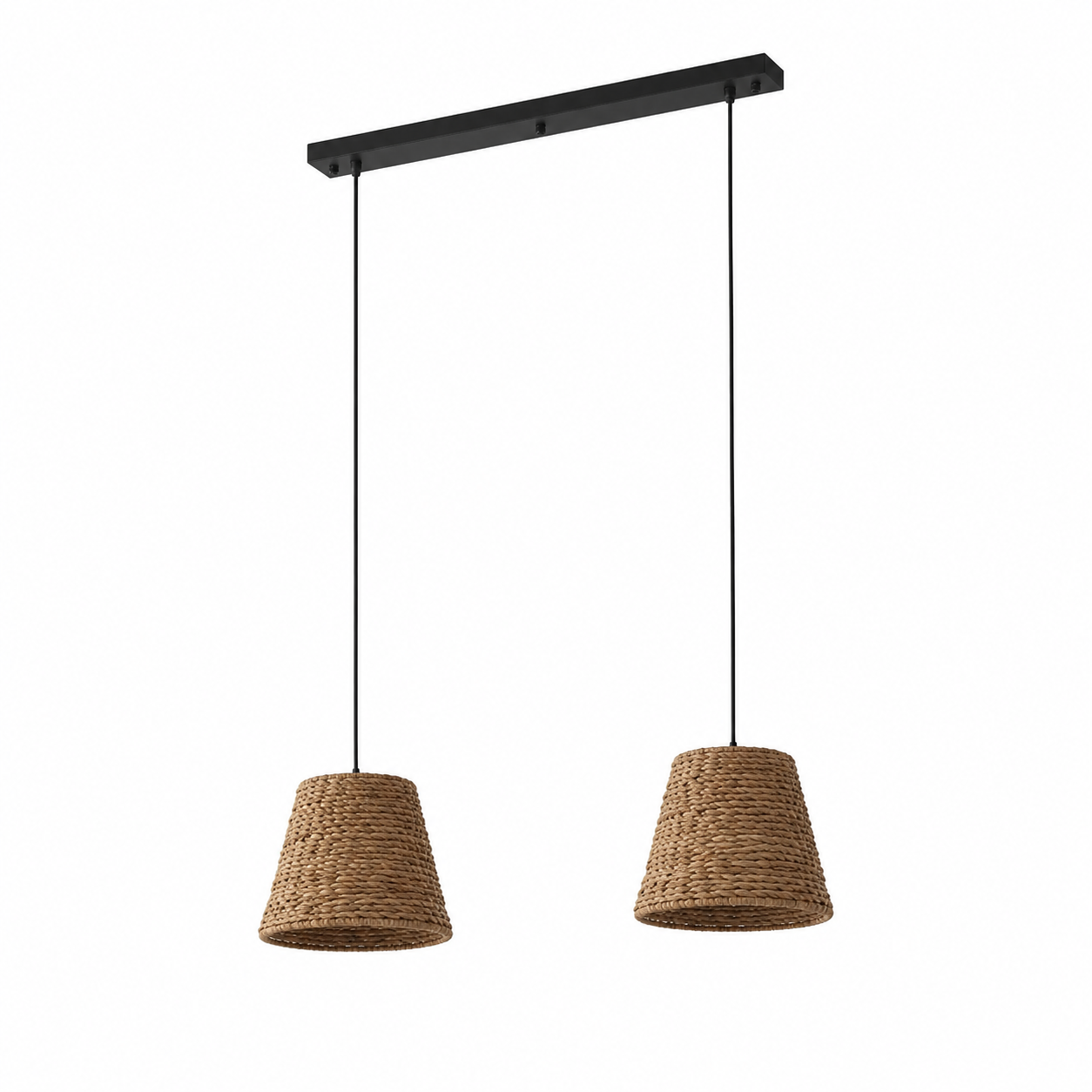Table rectangulaire en bois d'acacia avec pieds noirs